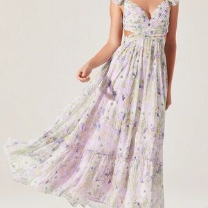 Floral Lavender Maxi Dress - Brand